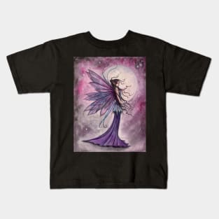 Starlit Amethyst Fairy Fantasy Art by Molly Harrison Kids T-Shirt